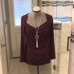 Purple Drape Neck Shirt